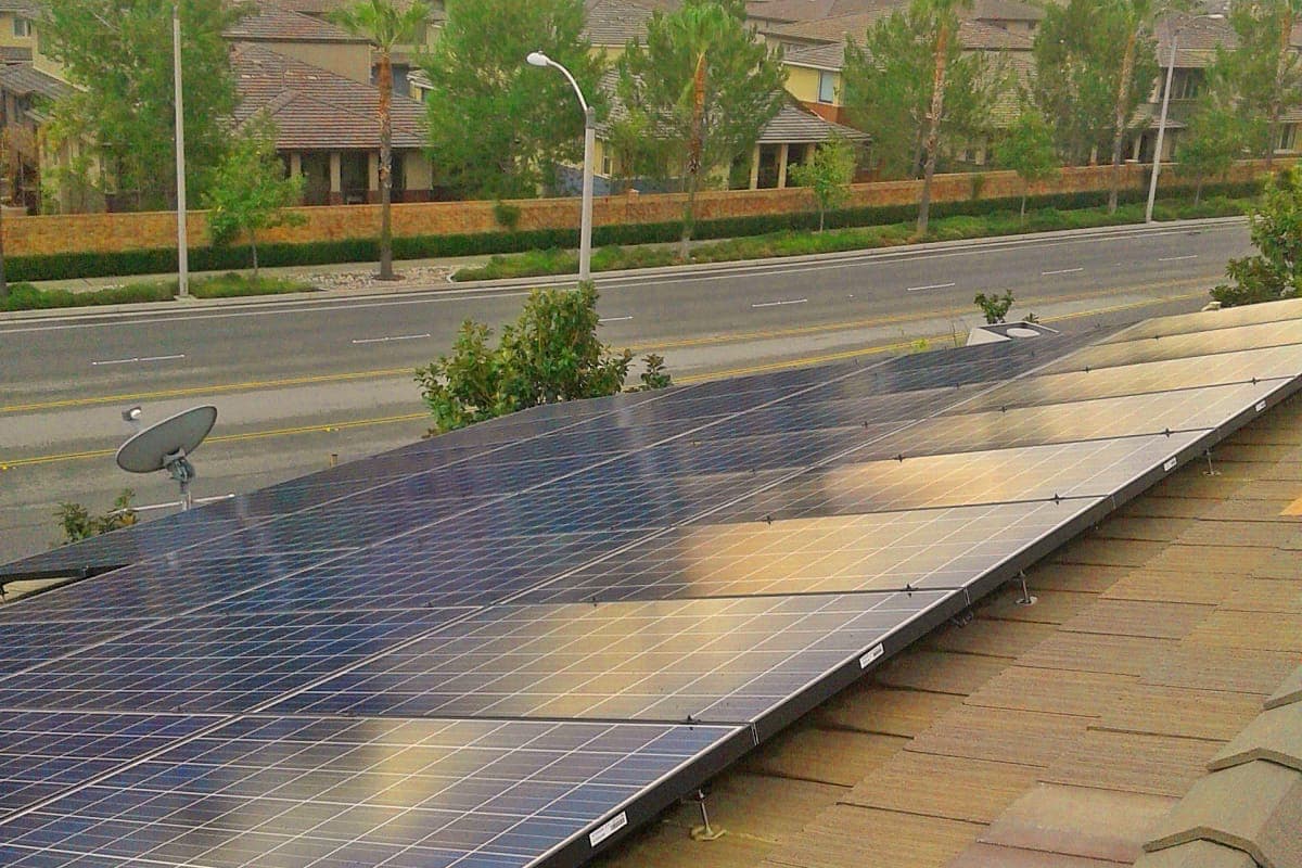 Photo of Rancho Cucamonga Kyocera solar panel installation at the Li residence